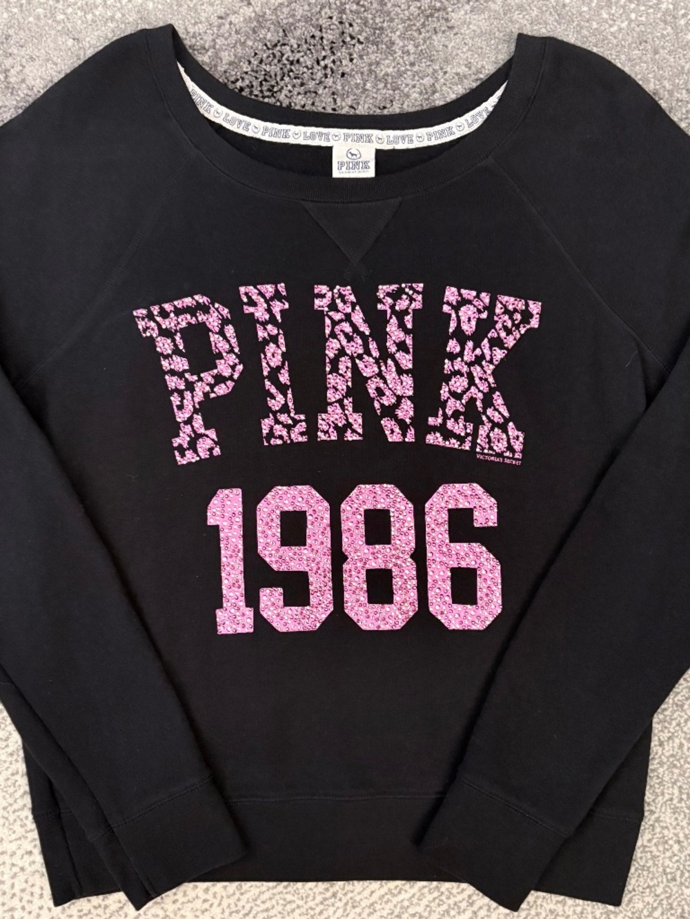 VS PINK Vintage Bling Crew Neck Sweatshirt